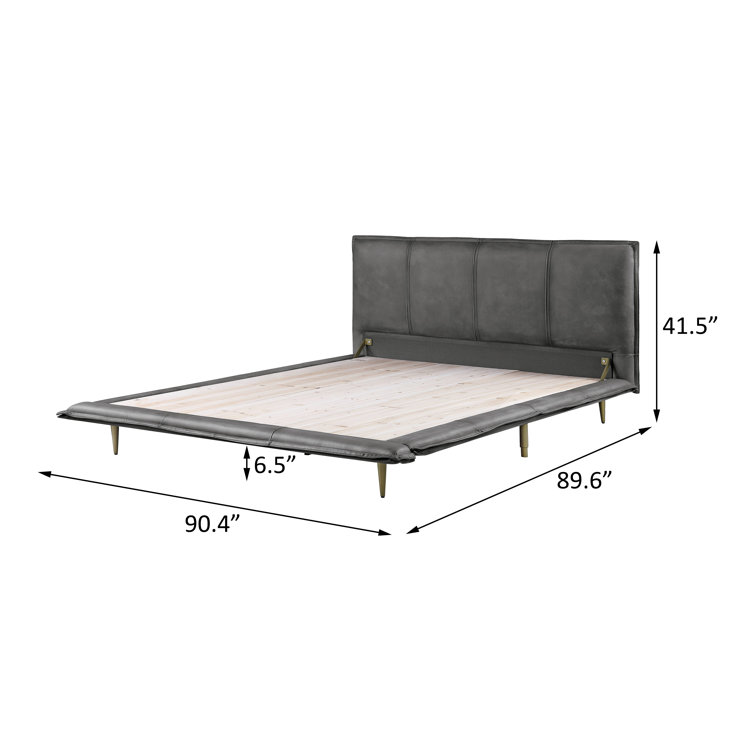 A&J Homes Studio Helios Leather Upholstered Platform Bed Wayfair
